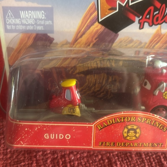 Disney Cars Mini Adventures Radiator Springs Fire Dept. Guido & Red Car - Picture 3 of 4
